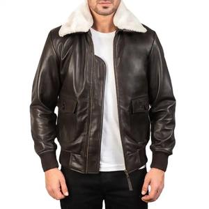 Chaqueta Bomber de cuero para hombre de diseño personalizado al por mayor 2024 chaqueta de cuero de alta calidad personalizada de Maximize Wear - Product Image 3