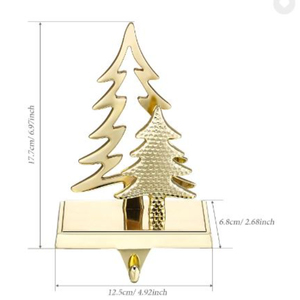 Wholesale Custom Decoration Metal Christmas <b>Stocking</b> <b>Holder</b> Manufacturer Tree Shaped Metal Ornaments - Product Image 6