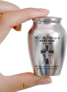 Urna de béisbol personalizada para cenizas humanas, recuerdo, regalos, pérdida de un ser querido, urnas para cenizas humanas, tamaño personalizado, Plata - Product Image 2