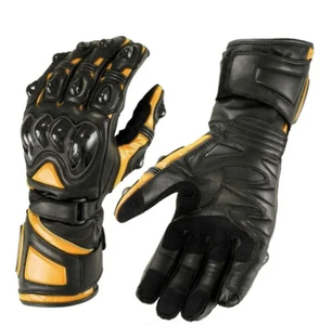 Custom Leather Cycling <b>Gloves</b> Breathable Full Finger Hard <b>Knuckle</b> Protection Racing Biker Riding <b>Gloves</b> - Product Image 1