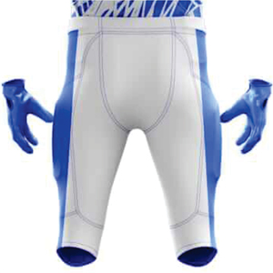 Ensemble de pantalons en jersey d'équipe personnalisés pour hommes, bleu royal, uniforme de football américain, court, respirant et durable, en sergé, nom du joueur. - Product Image 4