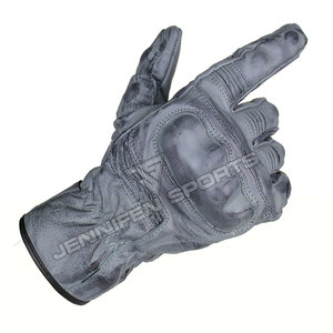 Protection motorisée Moto Cross Gants de moto confortables et coupe-vent 100% en cuir de vachette véritable avec protection des jointures - Product Image 3