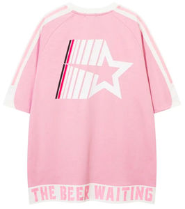 Alta calidad al por mayor verano personalizar estrella impreso LOGO transpirable Anti Shrink tejido de punto ropa casual para hombres y mujeres - Product Image 4