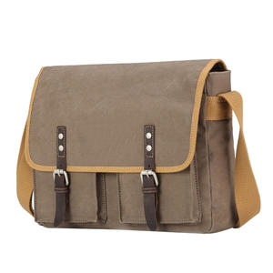 Bolso Satchel de senderismo de cuero genuino de moda Vintage Premium para hombre portátil con cierre de cremallera - Product Image 2