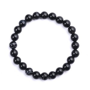 สร้อยข้อมืออาเกตสีดำแบบยูนิเซ็กซ์ คุณภาพพรีเมียม ทำด้วยมือ คริสตัล เครื่องประดับแฟชั่น สำหรับเป็นของที่ระลึก ของขวัญ และเพื่อการบำบัด - Product Image 3