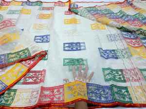 Nouveau Design Deshi Dhakai ROUGE Jamdani Sharee Qualité Exportation pour Femmes JAMDANI TISSU Bleu VERT Doré Bleu Ciel du Bangladesh - Product Image 4