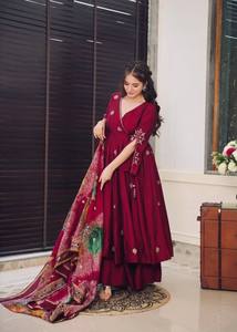 ชุดเดรส anarkali ผ้าไหมชินอนบริสุทธิ์จากนักออกแบบล่าสุด - Product Image 5