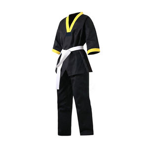 Ensemble d'uniformes de Taekwondo unisexe neufs, sur mesure, à manches longues, extensibles, respirants, légers, lavés, 100% coton, arts martiaux - Product Image 5