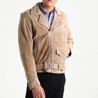Veste en cuir pour homme de qualité supérieure, style décontracté, motard, coupe ajustée, vintage, vente en gros