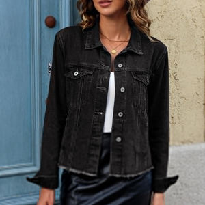 Meilleures ventes de vestes en jean personnalisées pour femmes Vestes en jean en coton pour femmes pour dames fabriquées en meilleure qualité - Product Image 5