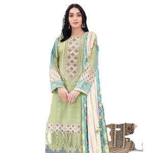 Vestido de patrón sólido informal para mujer más vendido 100% Pure Lawn Shalwar Kameez con Dupatta Eco-Friendly OEM ODM Diseño lavable - Product Image 3