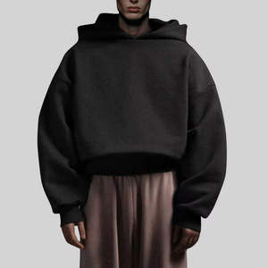 Haute qualité personnalisé blanc français éponge sweat à capuche pour hommes Streetwear surdimensionné goutte épaule sweats à capuche pour l'usine - Product Image 1