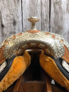 Western Barrel <b>Racing</b> Horse Saddle with Premium Silver Design Best Quality Horse Equipment Trail Deep <b>Seat</b> Saddlery - Product Image 4