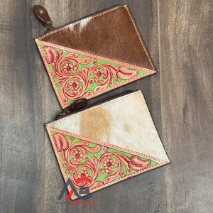 Nouvelle pochette à monnaie en cuir véritable pour femmes, porte-cartes de crédit, fermeture éclair, portefeuille court en cuir de vache véritable, portefeuilles portables - Product Image 1