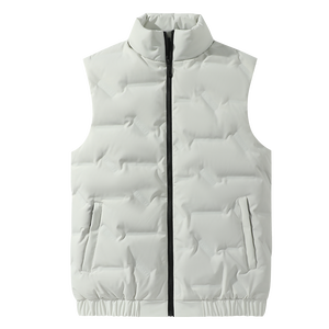 Whole Sale New Fashion Custom Warm Sleeveless Puffer <b>Jacket</b> Men Canvas Stand Collar Front Windproof Lightweight Winter - Product Image 1