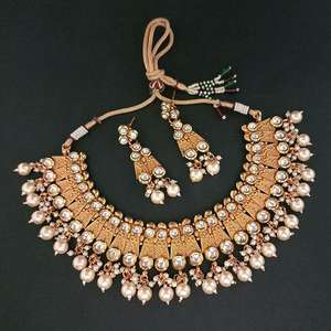 Real Creation Kundan Stone and Copper Necklace Set FBB0131B Joyería fina Premium - Product Image 1