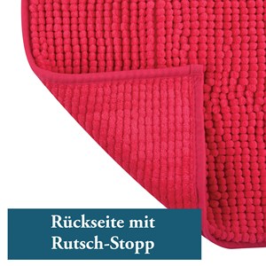 Tapis de bain en chenille, couleur fuchsia (60 x 90 cm) - MSV. - Product Image 4