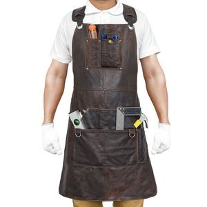 Tabliers d'outillage en cuir pour hommes et femmes, tablier de travail avec sangles réglables, confortable pour charpentiers, peintres, mécaniciens - Product Image 3