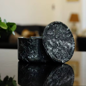 Juego de posavasos de mármol verde hecho a mano decoración del hogar de piedra natural - Product Image 1