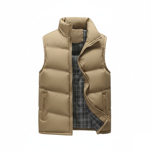Gilet sans manches pour homme, automne-hiver, chaud, respirant, polyester et coton, fermeture éclair, grande taille, logo personnalisé, vente en gros, gilet à bulles - Product Image 1