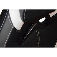 Chaise de bureau et de jeu pour adulte TREVISO Jet-Line, fauteuil extensible, hauteur réglable, noir et blanc, plastique, polyester, 61 cm