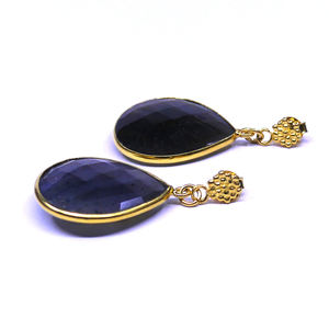 Pendientes de moda de Plata de Ley 925 chapados en oro Vermeil labradorita piedras preciosas para mujer - Product Image 4