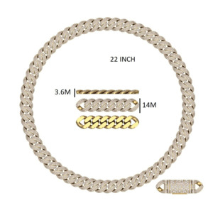 Nueva llegada VVS Lab Grown Diamond 14mm Heavy Iced Out Cadena de eslabones cubanos Plata de Ley 925 Hip Hop Joyería para hombres - Product Image 6