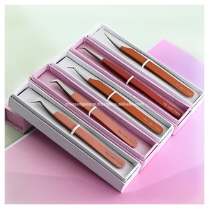 Pinzas de extensión de pestañas personalizadas Kit de pestañas y delineador de ojos La mejor punta de fibra de amarre Pinzas de pestañas Aislamiento - Product Image 1