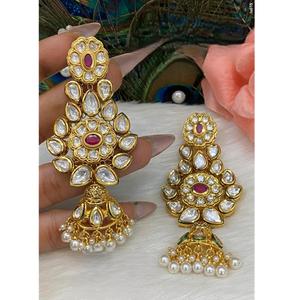 Usure traditionnelle Look Royal Premium qualité véritable Kundan longues boucles d'oreilles fête de mariage porter des bijoux pour femmes et filles - Product Image 1