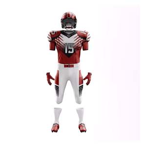 Nouvel arrivage d'équipes américaines personnalisées ensembles de vêtements de sport respirants à manches courtes brodés de sublimation numérique football américain vente en gros - Product Image 3