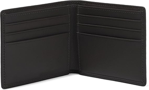 กระเป๋าสตางค์หนังแท้แบบลำลองของผู้ชายวินเทจโลโก้ที่ทันสมัยป้องกันการโจรกรรม RFID ที่ใส่บัตรแบบเปิดปิดแบบสั้นที่ใส่บัตรโพลีเอสเตอร์ด้านใน - Product Image 3