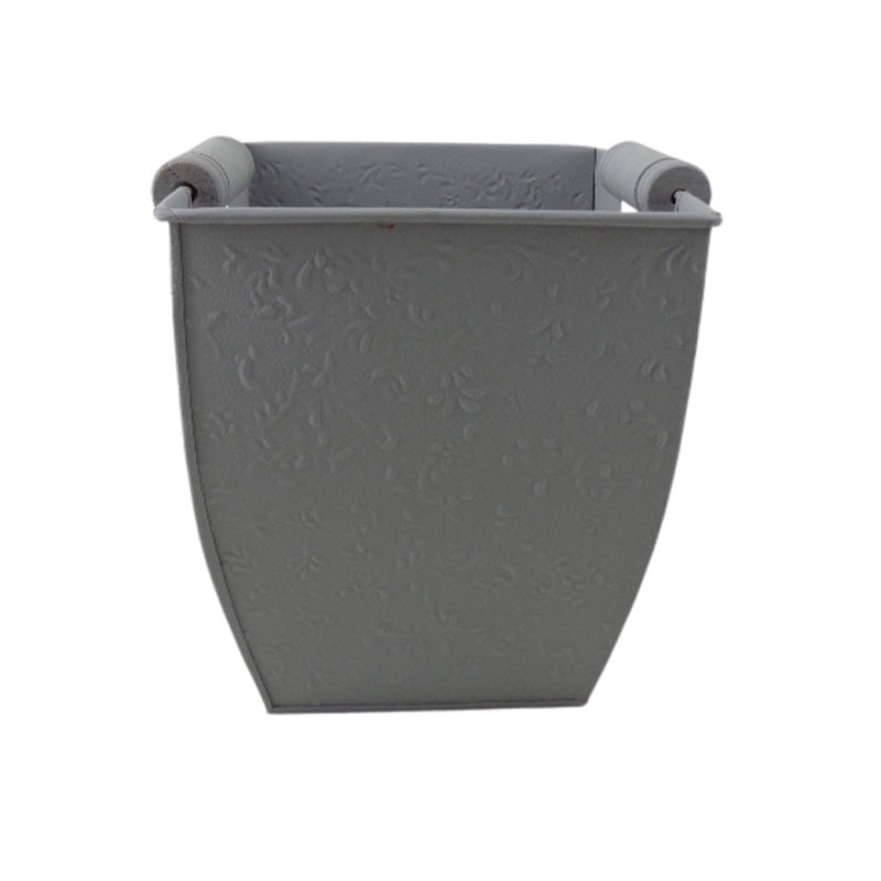 Square Iron Planter with Grey Stone