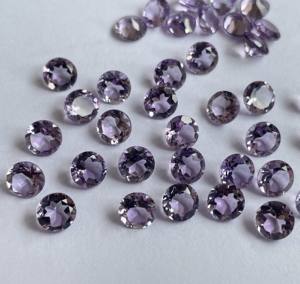 Amatista Rosa natural Corte redondo 8mm Facetado-Amatista Rosa suelta Piedra preciosa suelta de alta calidad - Product Image 6