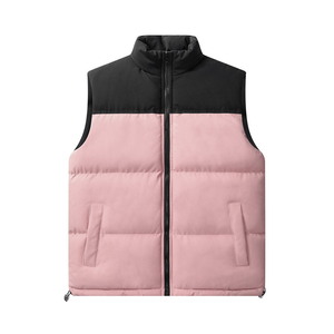 Nueva llegada de los hombres sin mangas acolchado cremallera Puffer chalecos Stand Collar OEM Casual Welted bolsillos dos tonos personalizar Logo ropa deportiva - Product Image 5