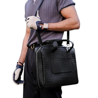 Sac à main en cuir véritable imprimé croco noir, fait main, de haute qualité, léger, portable, unisexe, sac de luxe décontracté, mallette, porte-documents