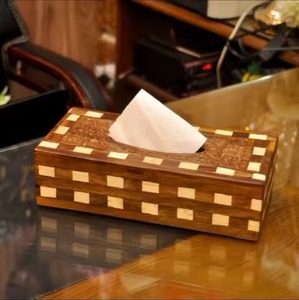 Handmade Printed Wooden <b>Tissue</b> Box and Napkin Holder Rosewood Case <b>for</b> Hotels and Villas - Product Image 3