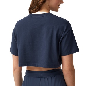 2025 nueva moda señoras Slim Fit Crop Top camisetas/tendencia superior más vendido algodón hecho al aire libre Crop Top camisetas mejor producto - Product Image 4