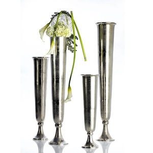 Decoración de Boda, Floreros Cuadrados de Aluminio Cromado de Estilo Americano Tradicional para Centros de Mesa del Hogar, Duraderos - Product Image 1