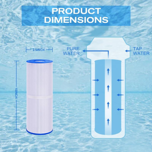 Cartouche filtrante plissée en PP de 10*2,5 pouces, boîte filtrante pliable, accessoires de remplacement pour filtre de piscine, bain de glace, refroidisseur d'eau - Product Image 1