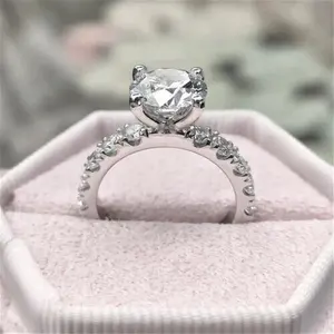 Bague de fiançailles en moissanite TISHYA DIAMOND 4CT, argent sterling, style vintage, sertie à griffes, pour mariage, anniversaire, cadeau de fête - Product Image 1