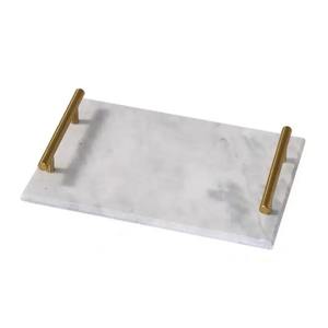 Plateau de service en marbre naturel fait à la main de qualité supérieure Design structuré de premier plan pour la décoration de table - Product Image 2