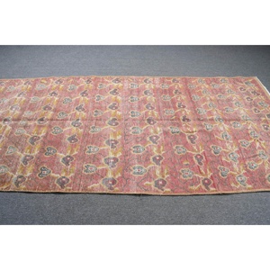 Tapis vintage 4,2 x 9,2 pieds, tapis oriental turc en laine rouge - Product Image 4