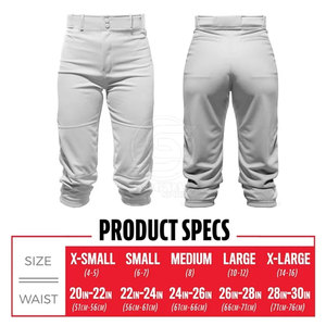Vêtements de sport, couleur et taille personnalisées, pantalon de baseball, vêtements d'équipe, nouvelle arrivée, vente chaude, pantalon de baseball pour adultes - Product Image 2