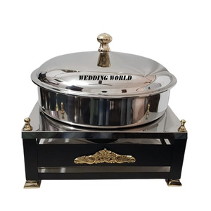 Round Shape Metal Food Warmer Superior Quality Handmade Designer Casserole Classic Stylish New Metal Chafing Dish - Product Image 1