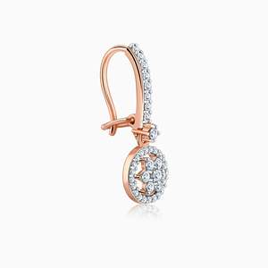 Boucles d'oreilles solitaires en or rose avec diamant, en argent 925, design élégant en forme de goutte, polyvalentes pour les occasions quotidiennes - Product Image 4