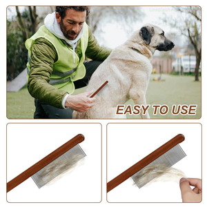 Peigne en métal pour animaux de compagnie à longues dents avec marque personnalisée pour les sous-couches épaisses et le toilettage quotidien - Product Image 3