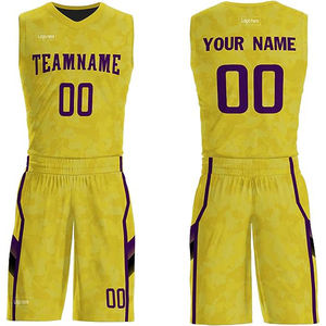 Uniformes de basket-ball de haute qualité pour hommes, maillot de basket-ball respirant personnalisé OEM, ensemble de chemises imprimées par sublimation - Product Image 4