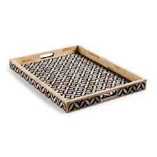 Bandeja con incrustaciones de hueso indio de madera rectangular para el hogar, Hotel, Motel, bandeja para servir, bandeja con incrustaciones de madera rectangular India - Product Image 6