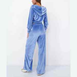 Velvet <b>Tracksuit</b> Custom Winter <b>Velour</b> Sweat Suit 2Piece Women Jogging Track Suit Flared Pants Hooded Top Casual Loose 2026 - Product Image 6