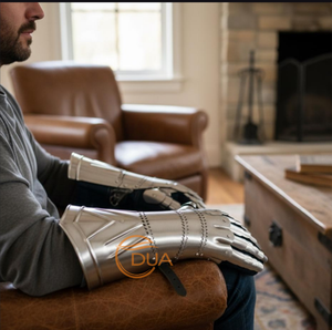 Paire de gauntes médiévales en acier entièrement articulées, armure de chevalier, gants pour reconstitution historique, cosplay, exposition - Product Image 2